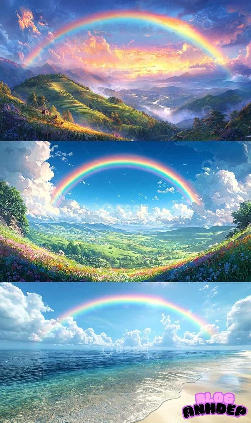 Album ảnh hình nền cầu vòng mới