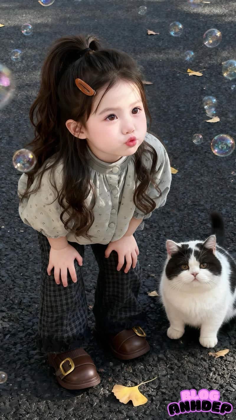 Ảnh mạng hình nền bé gái dễ thương dễ mến