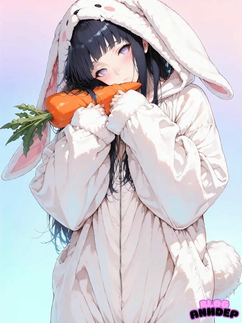 Hinata Hyuga cầm carot