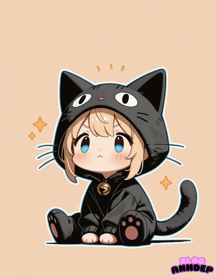 ảnh avatar mèo chibi đáng yêu nhất