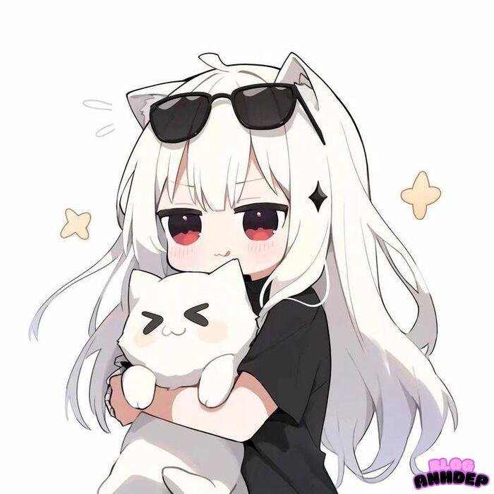 ảnh avatar mèo chibi đáng yêu xinh