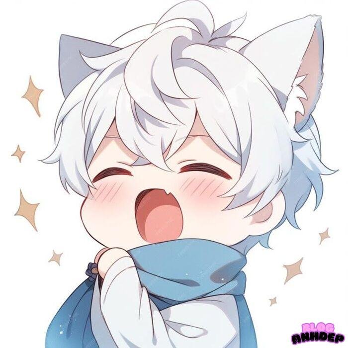 ảnh avatar mèo chibi đáng yêu