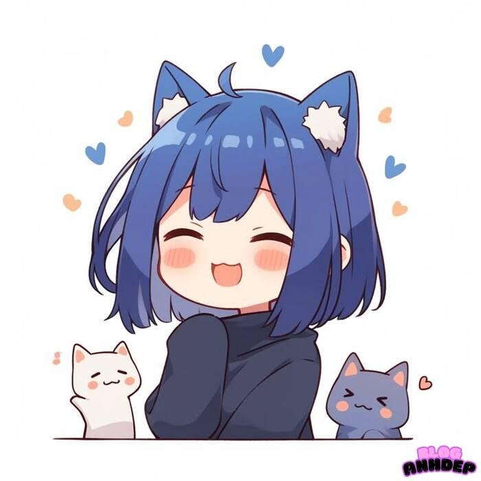 ảnh avatar mèo chibi đẹp xỉu