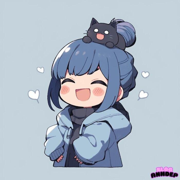 ảnh avatar mèo chibi siêu đẹp