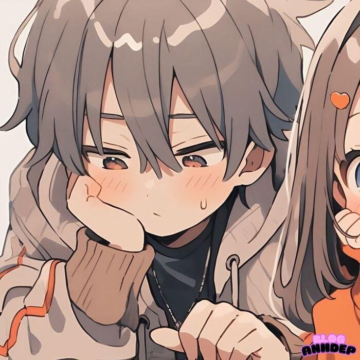 ảnh avt đôi chibi couple nam nữ