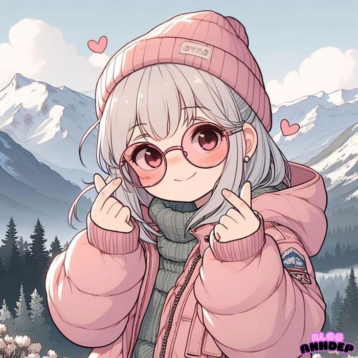 ảnh avt đôi chibi mùa đông girl