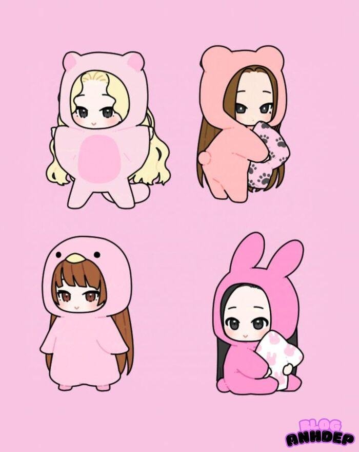 ảnh blackpink chibi cực xinh
