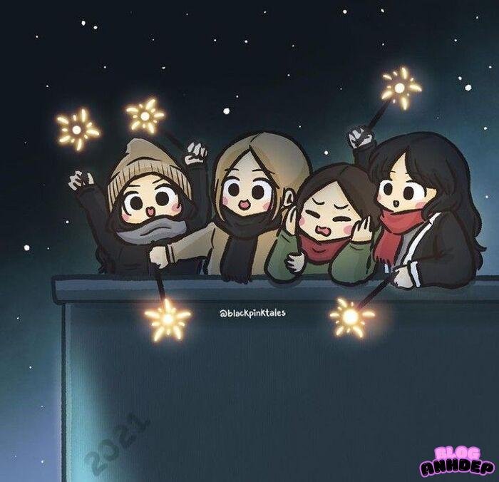 ảnh blackpink chibi đẹp xinh