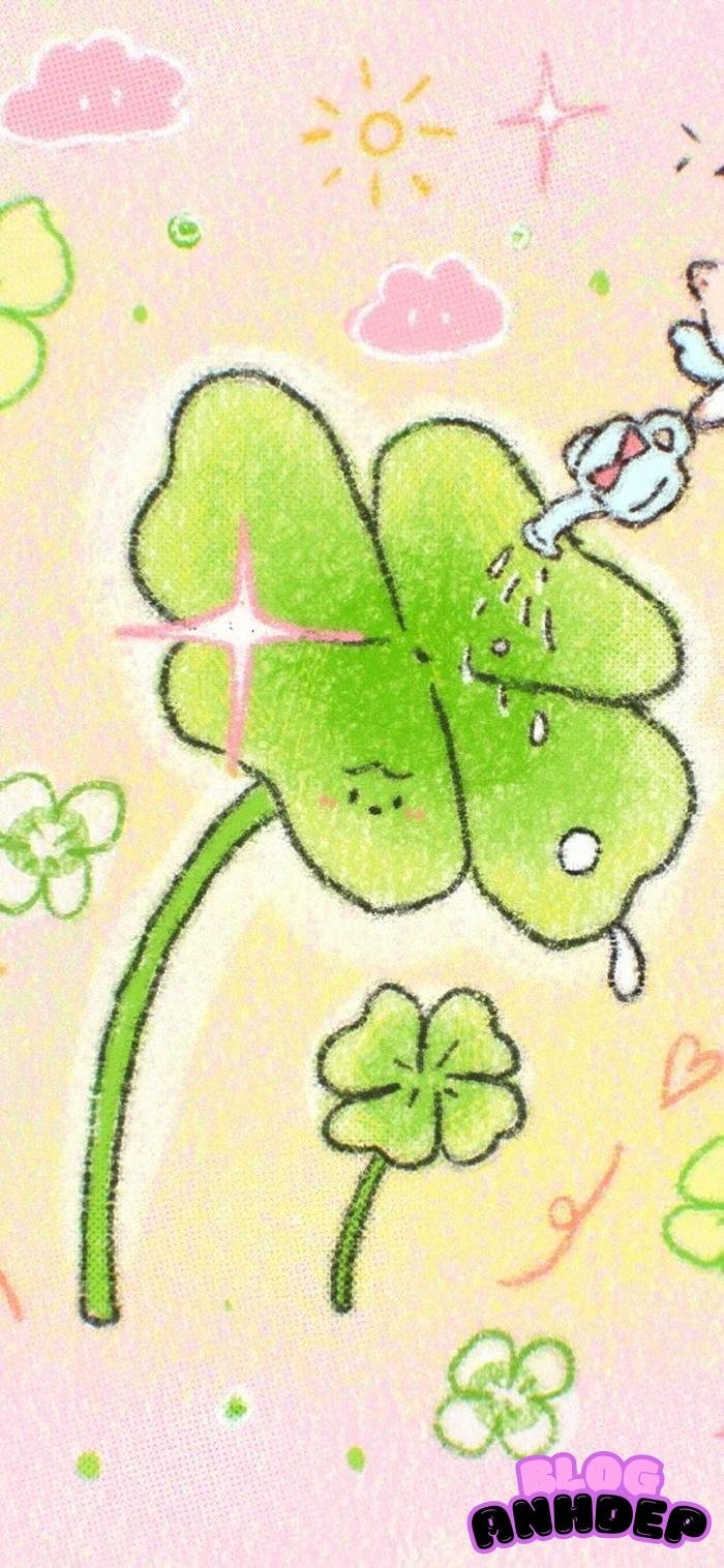 ảnh đại diện cỏ 4 lá tối giản