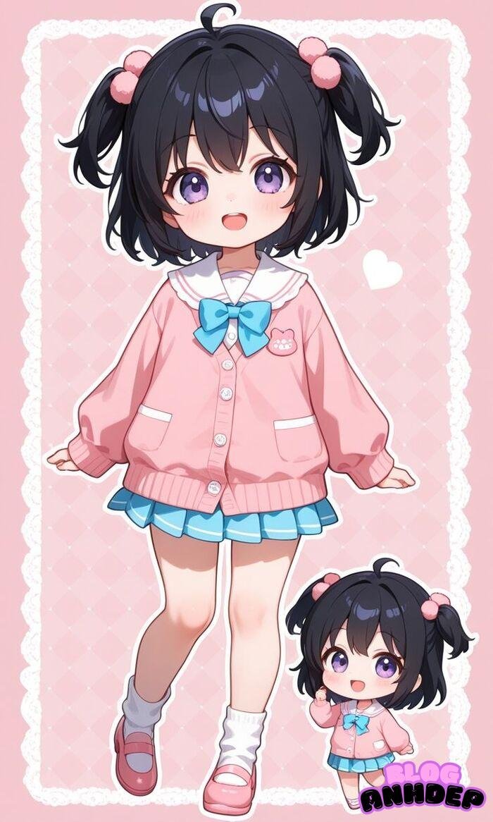 anime chibi girl cute dễ vẽ xinh nhất