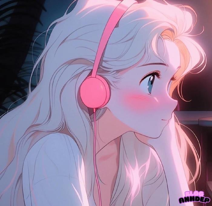 avatar anime cô gái của âm nhạc