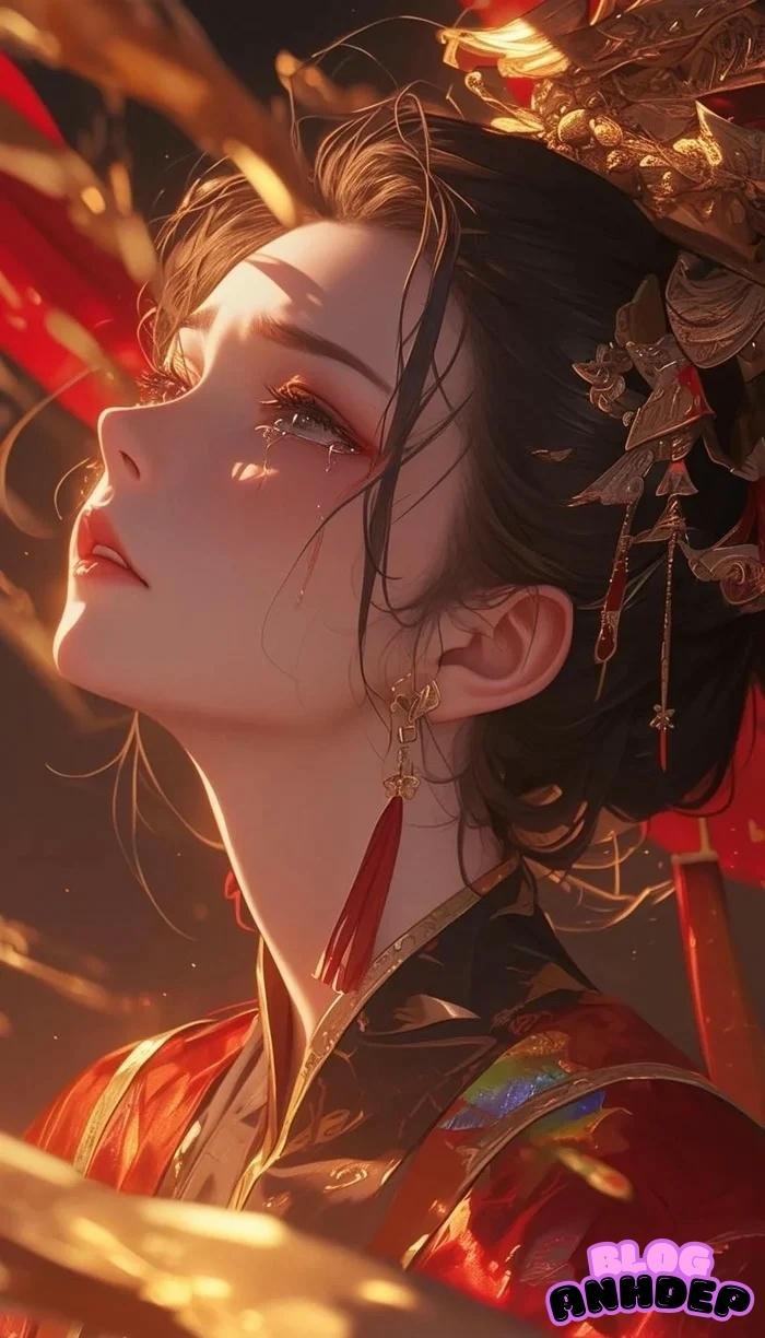 avatar anime cổ trang nữ buồn