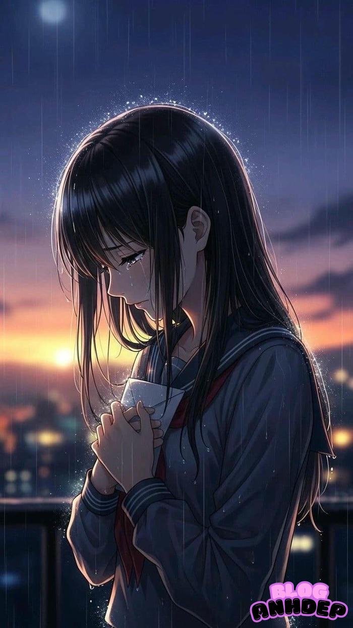 avatar anime nữ buồn