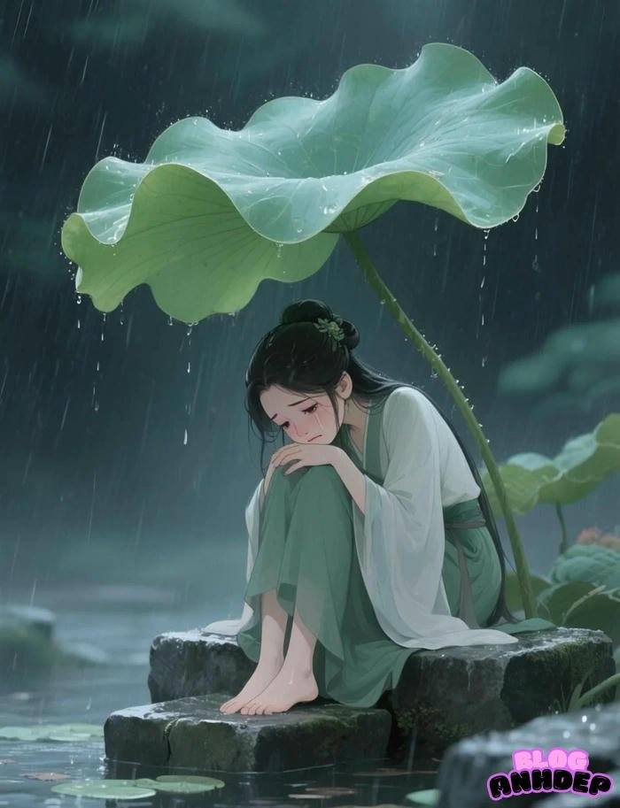 avatar anime nữ buồn