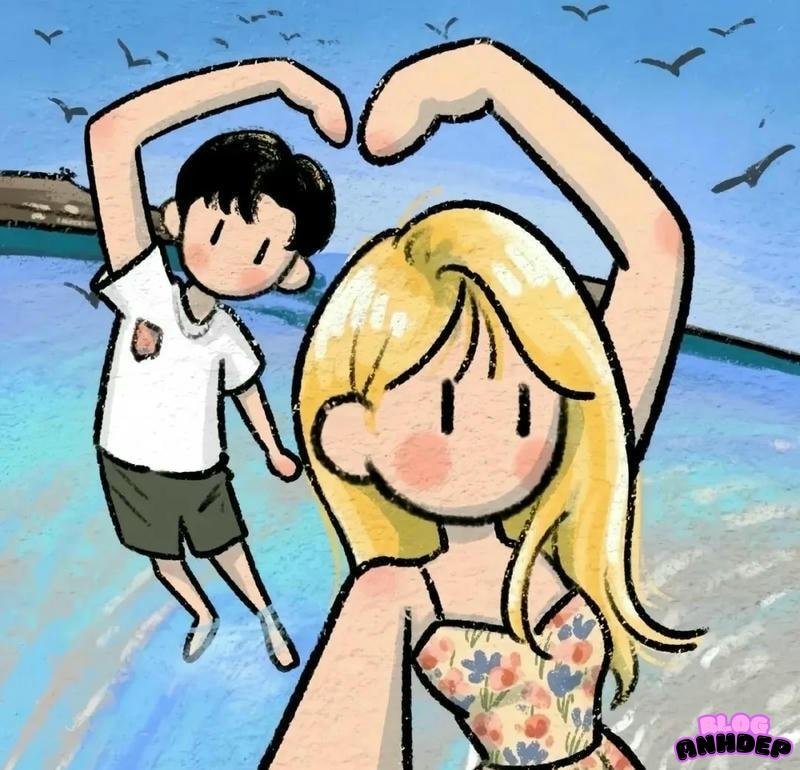 avatar cặp chibi cute