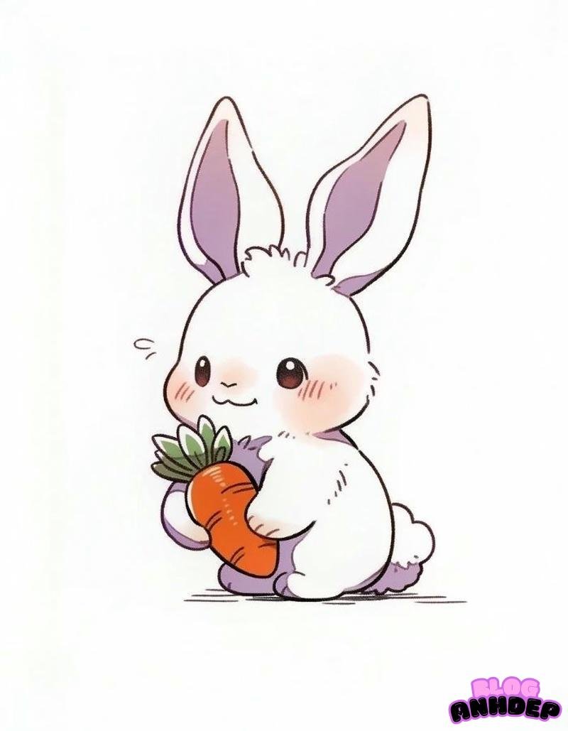 avatar cartoon thỏ trắng