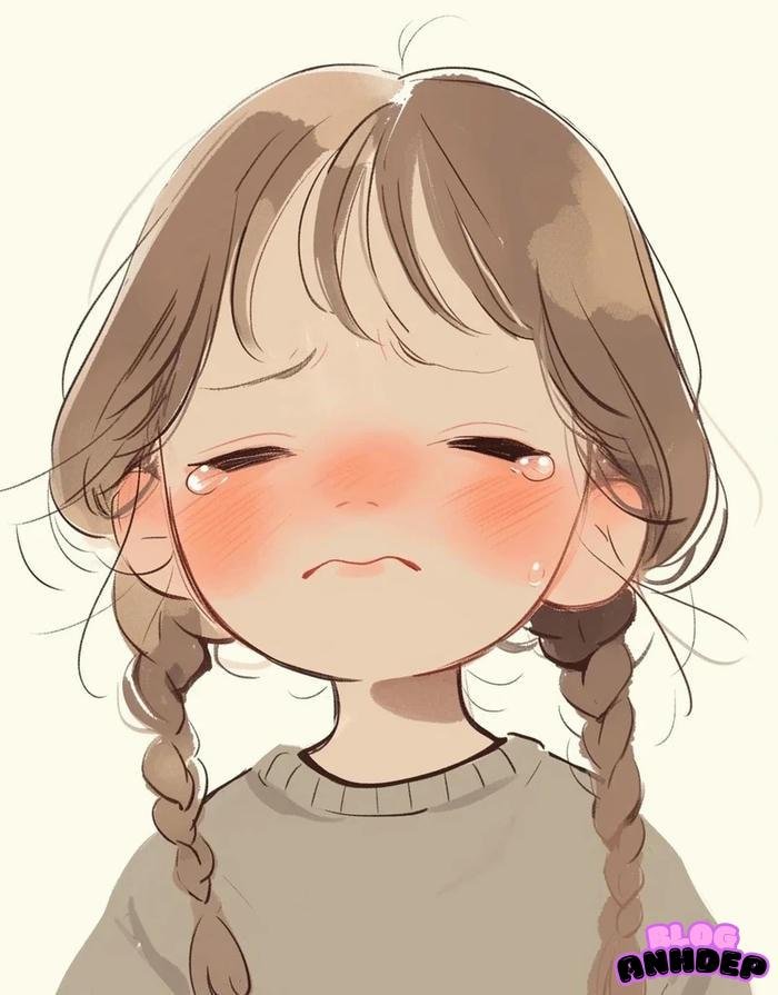 avatar chibi buồn khóc