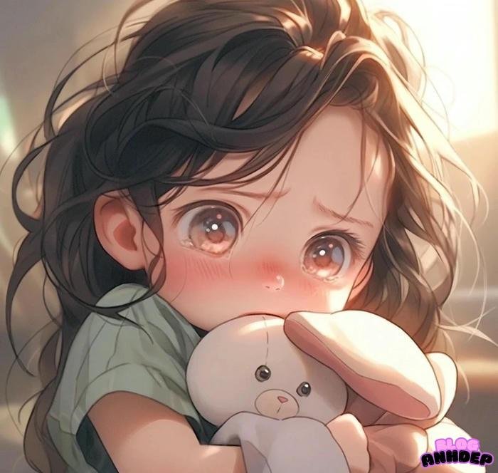 avatar chibi buồn khóc