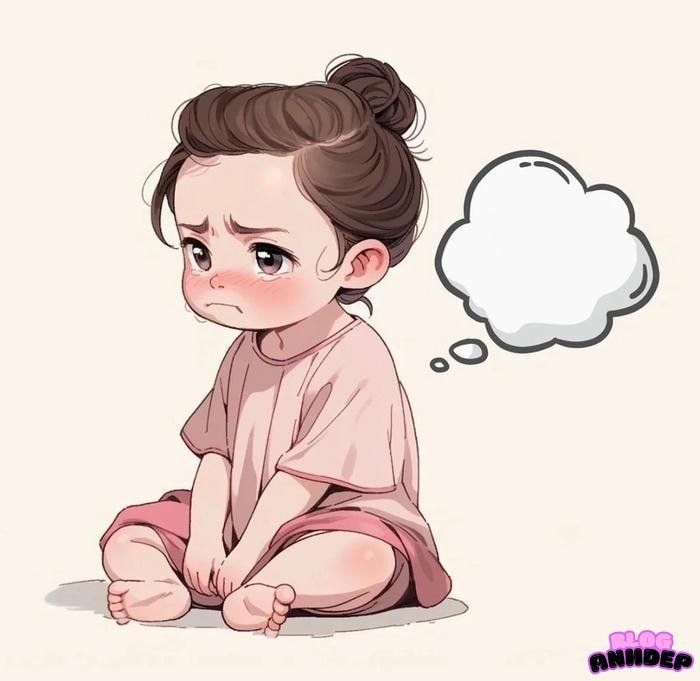 avatar chibi cô gái buồn