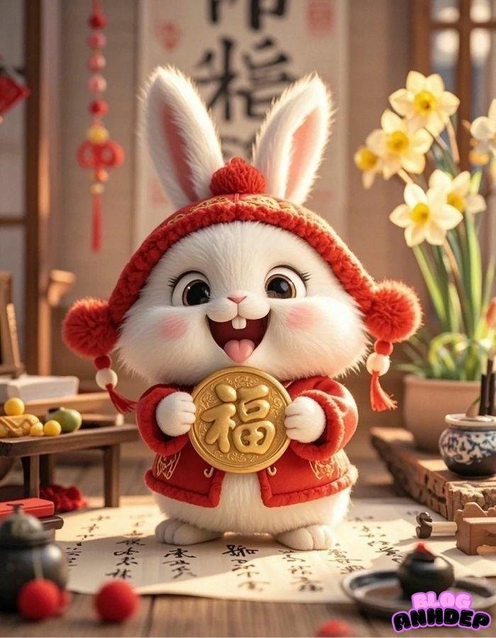 avatar chibi thỏ phát tài