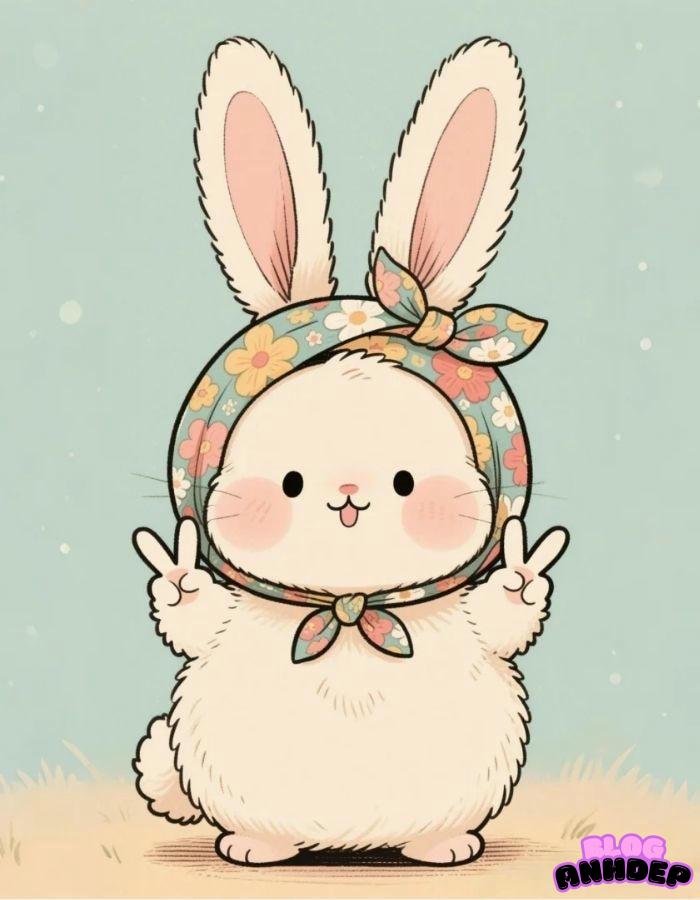 avatar chibi thỏ trắng