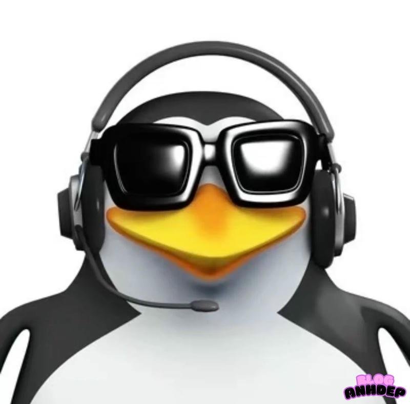 avatar chim cánh cụt đeo kính