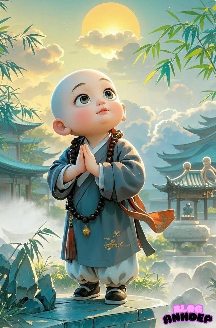 avatar chú tiểu niệm phật