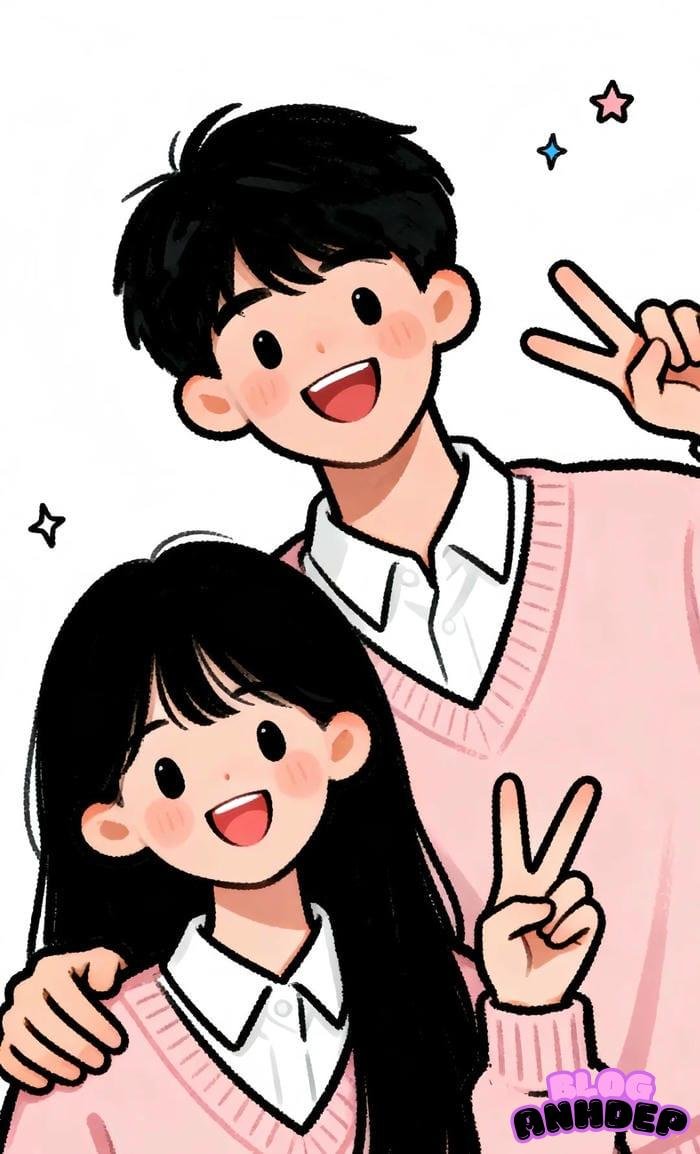 avatar couple phong cách