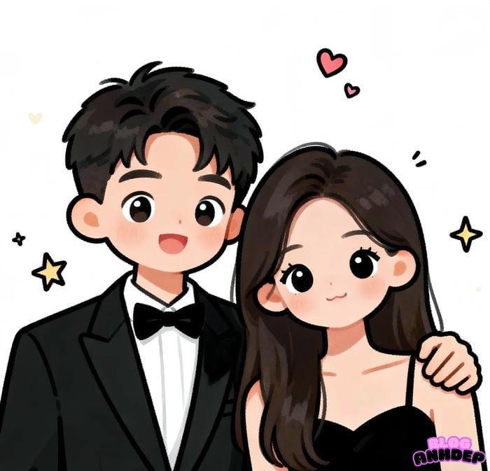 avatar couple tối giản