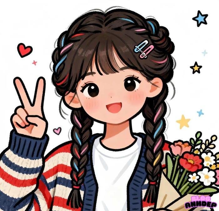 avatar cute nữ cười duyên