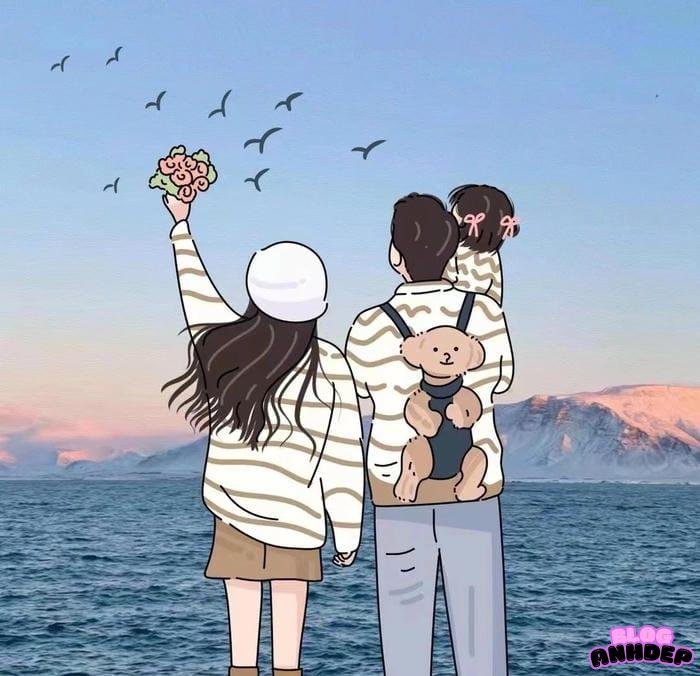 avatar gia đình đi biển