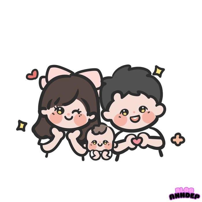 avatar gia đình mỉm cười