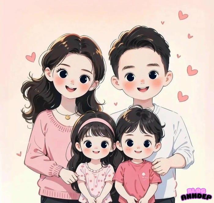 avatar gia đình vẽ tay