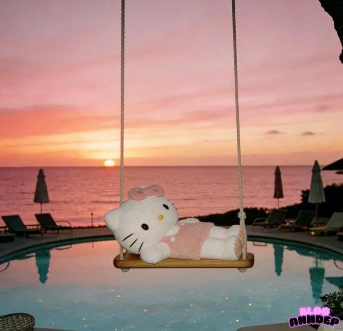 avatar hello kitty nền pastel