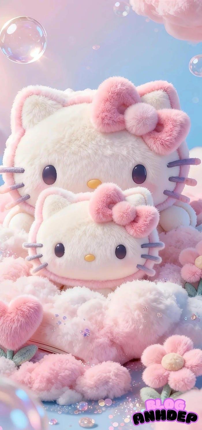 avatar hello kitty thắt nơ hồng
