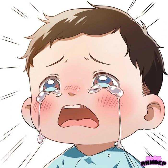 avatar hoạt hình chibi buồn