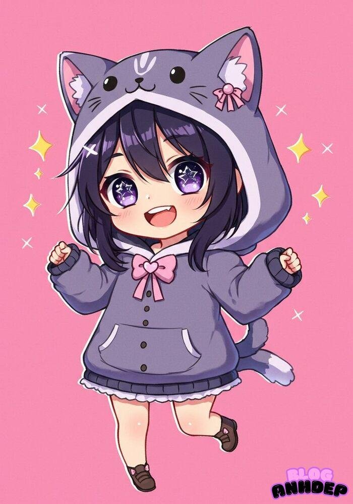 avatar mèo chibi cực xinh