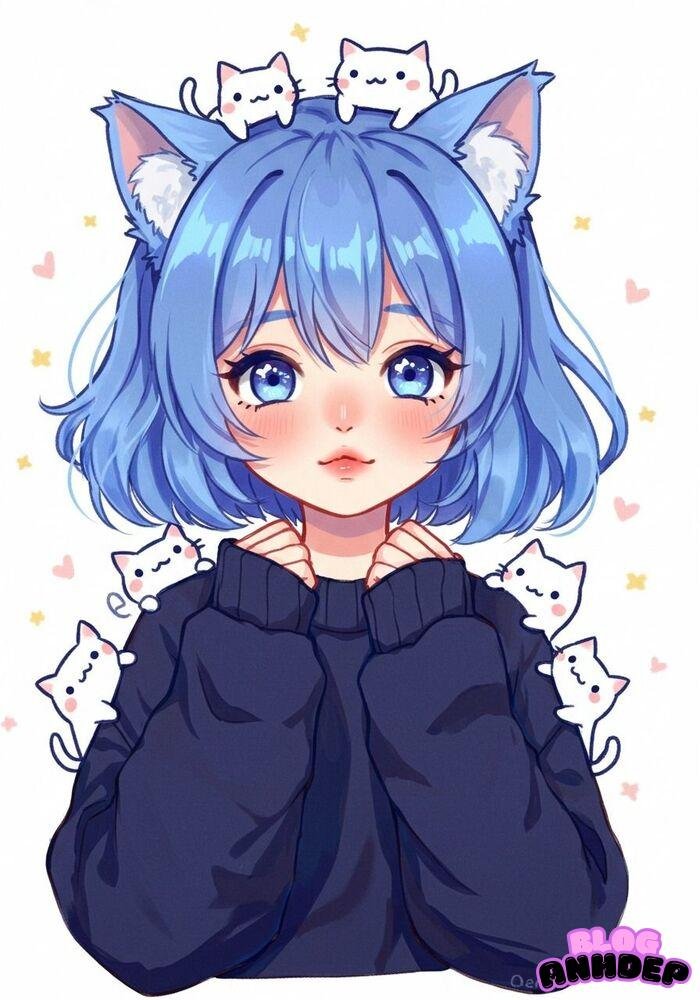 avatar mèo chibi đẹp