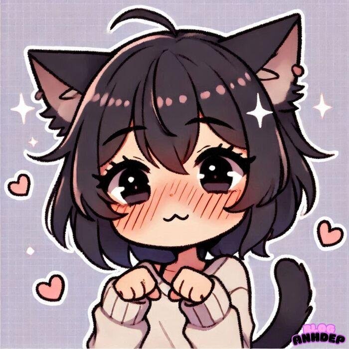 avatar mèo chibi siêu xinh