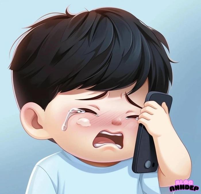 avatar vẽ chibi buồn cute