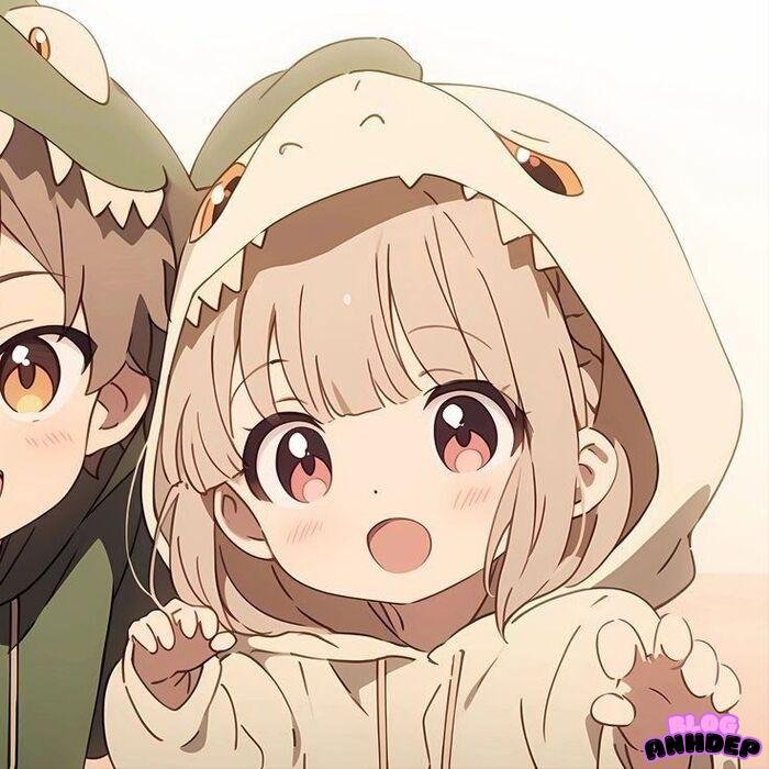 avt đôi chibi khủng long