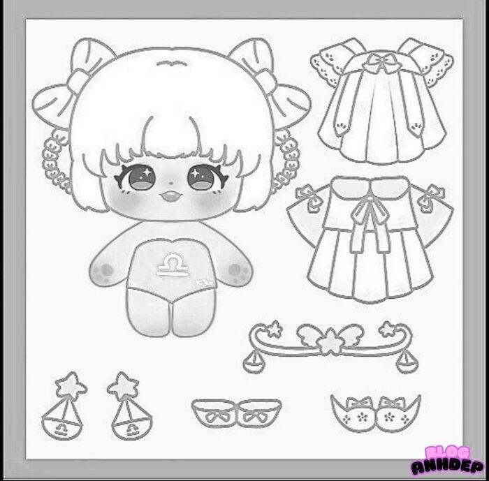 búp bê giấy chibi 3s full