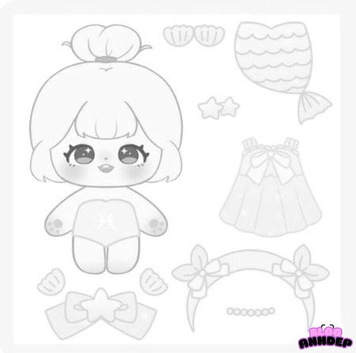 búp bê giấy chibi 4d