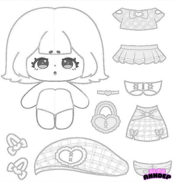 búp bê giấy chibi 4k full