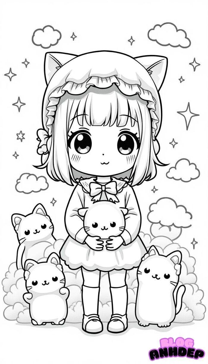 búp bê giấy chibi 5d full