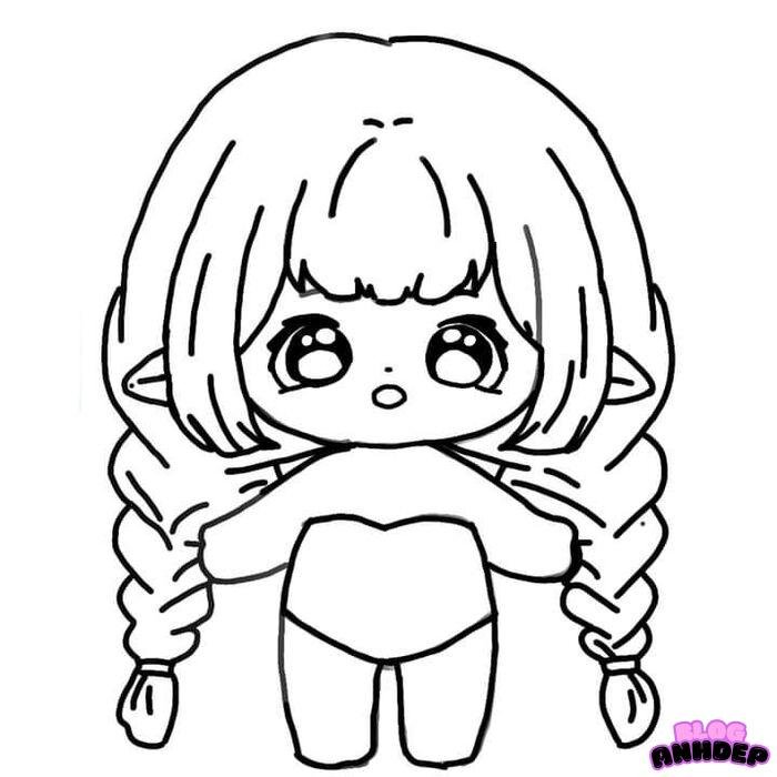 búp bê giấy chibi đẹp 3k