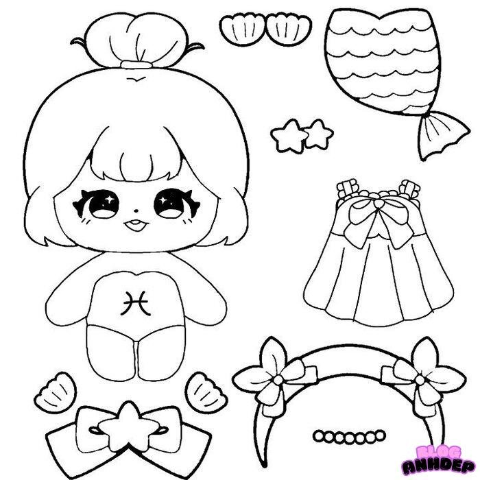 búp bê giấy chibi đẹp hd