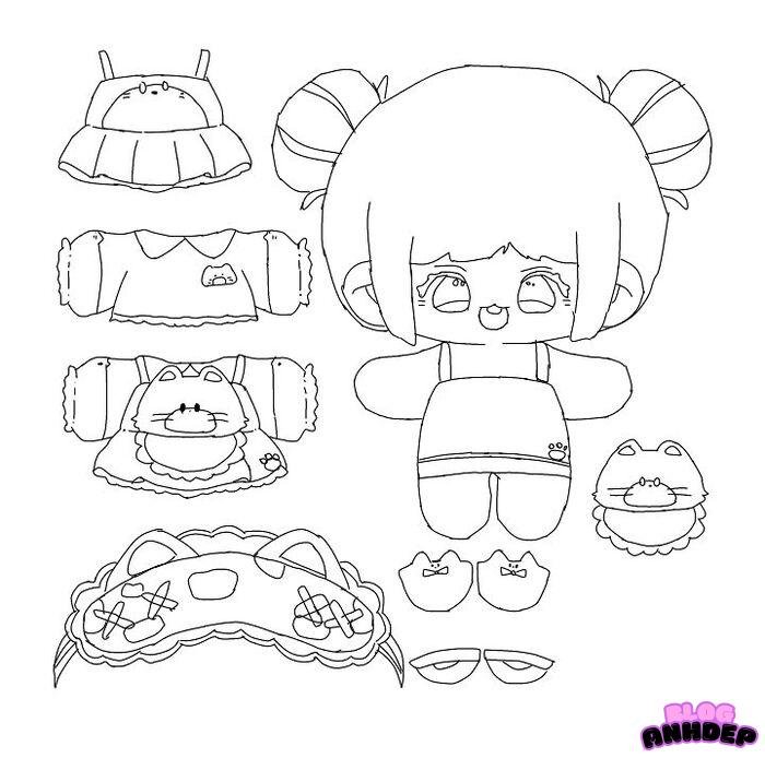 búp bê giấy chibi full hd