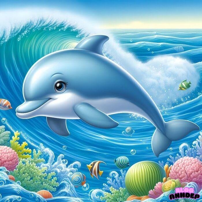 cá heo chibi 3d full