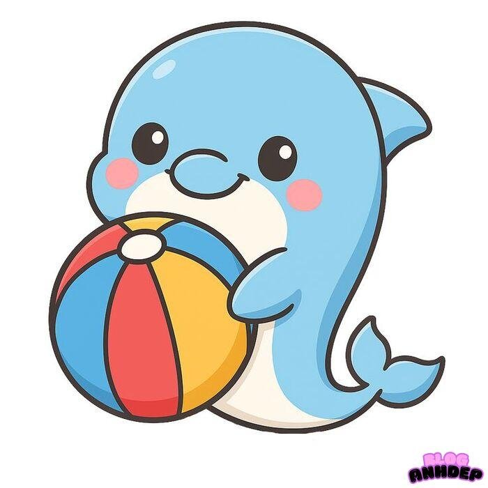 cá heo chibi đẹp 5k